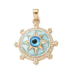 Brass Micro Pave Clear Cubic Zirconia Pendants