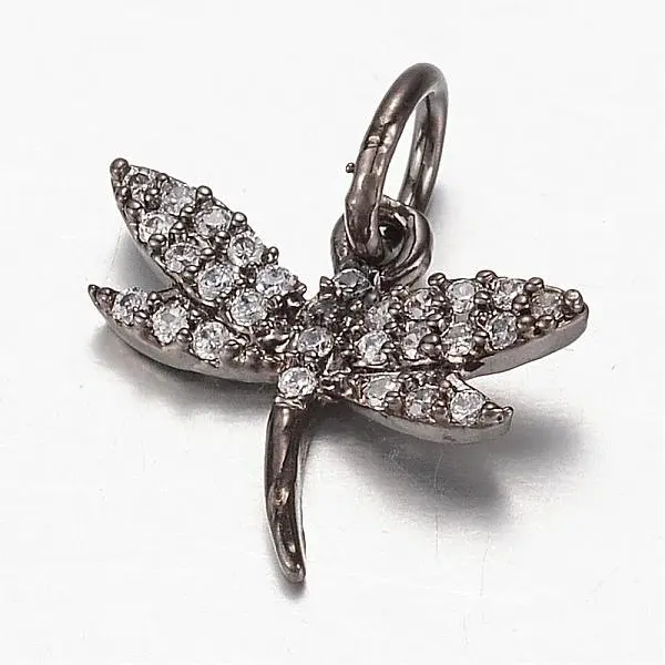 Brass Micro Pave Cubic Zirconia Charms