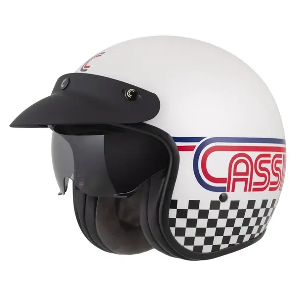 Moto přilba Cassida Oxygen Rondo 2.0 bílá perleť/červená/modrá/černá XS (53-54)