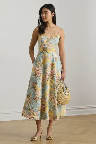 Lauren Ralph Lauren empírové šaty lněné