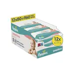 Pampers Sensitive Baby dětské čisticí ubrousky 12x80 ks