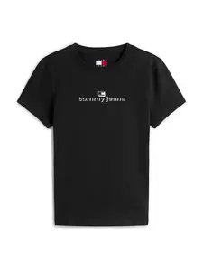Tommy Jeans Tričko 'ESS'  čierna / biela