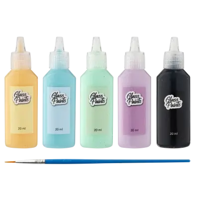 Barvy na sklo + štětec 5x20 ml