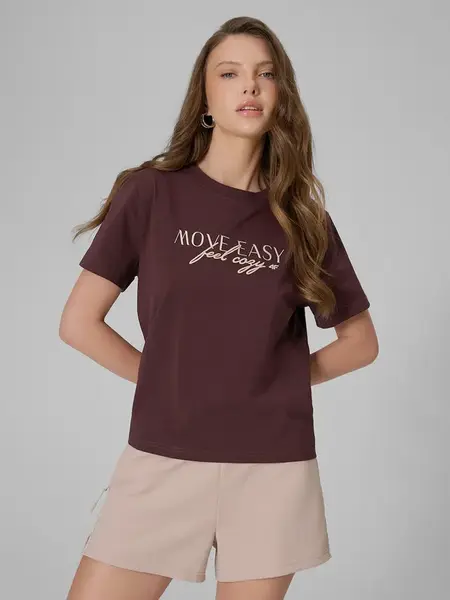 Dámské boxy tričko s potiskem 4f hnědá xl