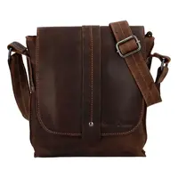 Pánská kožená crossbody taška khaki - Greenwood Chester