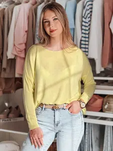 Dámský oversize svetr SENZIA cytronový