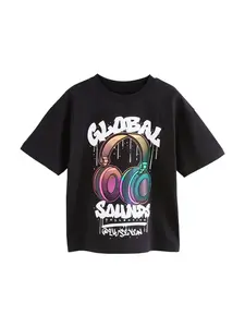 Next Tričko  modrá / ružová / čierna / biela