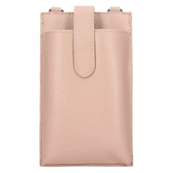 Dámska kožená kabelka na mobil a doklady Italia Dita – ružová
