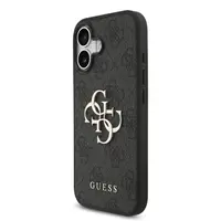 Zadní kryt Guess PU 4G Metal Logo pro Apple iPhone 17, šedá