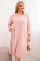 Plus size šaty s kapsami, růžové