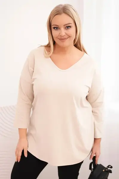 Dámska plus size blúzka s V-výstrihom