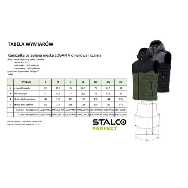 Vesta zateplená LOGAN V, černá, 3XL, STALCO PERFECT