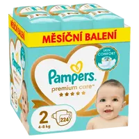 PAMPERS Premium Care plenky vel. 2, 4-8 kg měsíční balení 224 ks