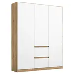 Rauch Möbel ŠATNÍ SKŘÍŇ S OTOČNÝMI DVEŘMI, bílá, dub artisan, 136/197/54 cm