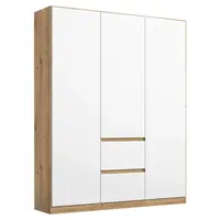 Rauch Möbel ŠATNÍ SKŘÍŇ S OTOČNÝMI DVEŘMI, bílá, dub artisan, 136/197/54 cm