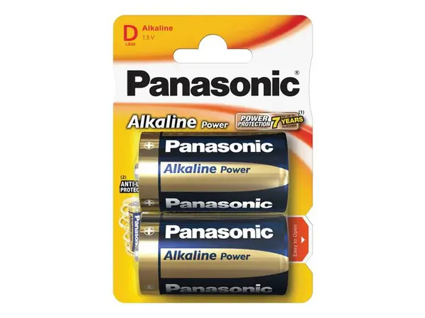 Baterie D (R20) alkalická PANASONIC Alkaline Power 2ks / blistr - rozbaleno - roztržený obal