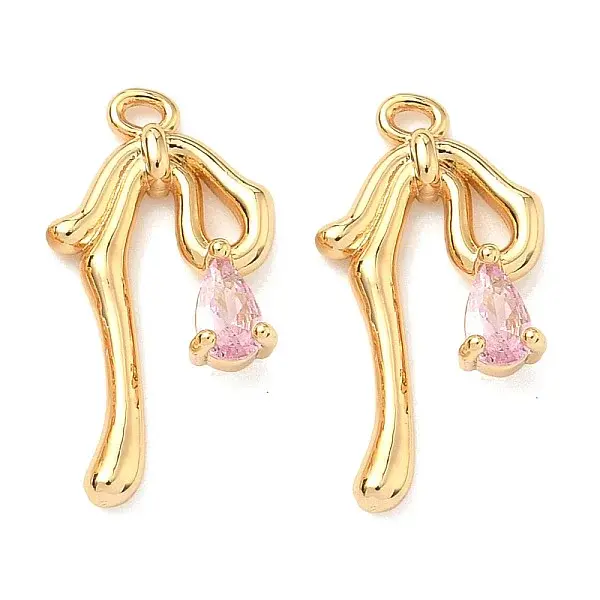 Brass Micro Pave Cubic Zirconia Pendants