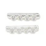 Brass Micro Pave Clear Cubic Zirconia Spacer Bars