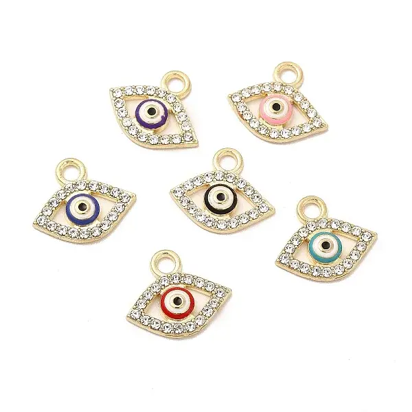 Alloy Rhinestone Enamel Pendants