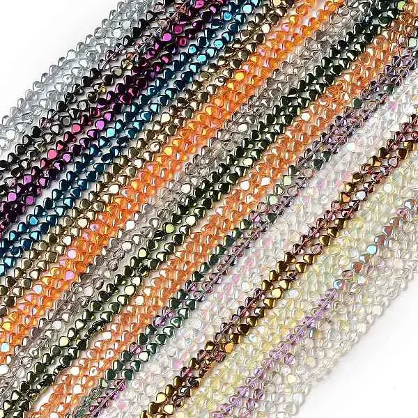 Electroplate Transparent Glass Beads Strands