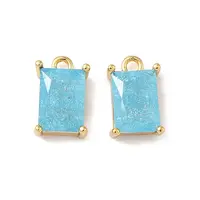 Brass Crushed Ice Cut Cubic Zirconia Pendants