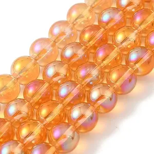 Transparent Electroplate Glass Beads Strands