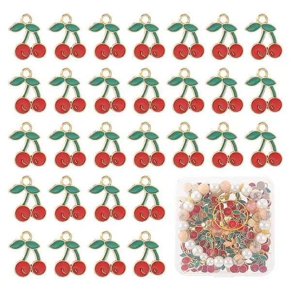 60Pcs Alloy Enamel Pendants