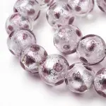 Handmade Silver Foil Lampwork Beads Strands