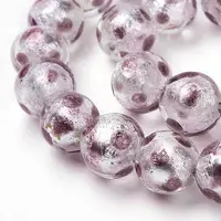 Handmade Silver Foil Lampwork Beads Strands