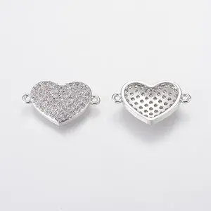 Brass Micro Pave Cubic Zirconia Links