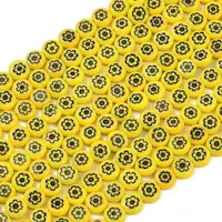 Handmade Millefiori Glass Flat Round Bead Strands