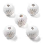 Christmas Printed Schima Wood European Beads