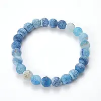 Natural Weathered Agate Beaded Stretch Bracelets