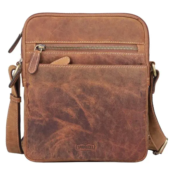 Pánská kožená taška přes rameno Sparwell Kolin - koňak