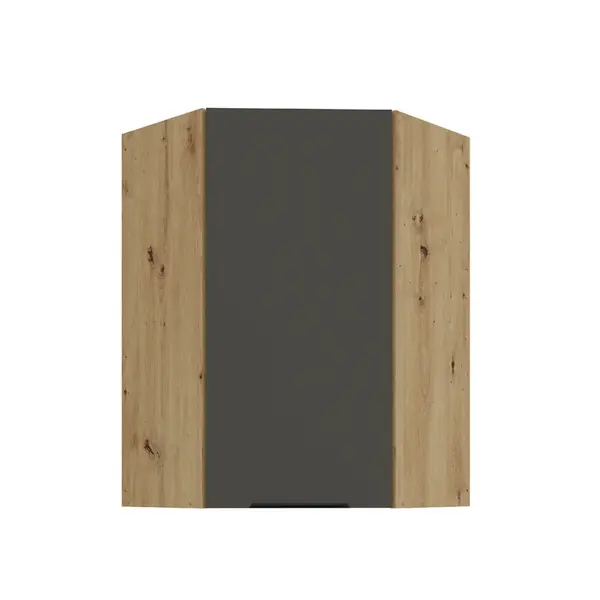Horní rohová skříňka Aria 60x60 GN-90 1F (45°) Barva korpusu: Dub artisan, Barva dvířek: GR - Graphite AFM