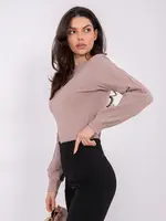 Jednobarevná halenka v tmavě béžové barvě