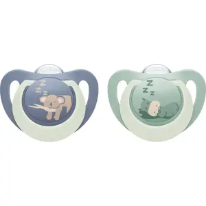 NUK First Choice Night 6-18 m dudlík Hippo/Koala 2 ks