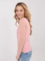 Růžová halenka s dlouhými rukávy