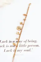 Glam Chic náramok s ďatelinou a listami