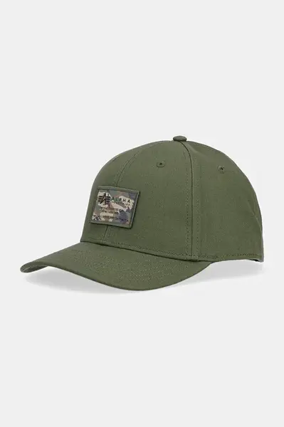 Bavlnená šiltovka Alpha Industries Crew Camo Cap