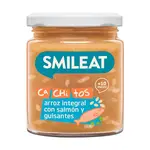 SMILEAT BIO příkrm losos s hnědou rýží a zeleninou s extra panenským olivovým olejem 10M+ 230 g