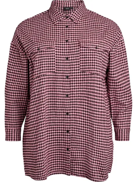 Zizzi Blúzka 'MRAFINE'  vínovo červená / pastelovo červená / čierna