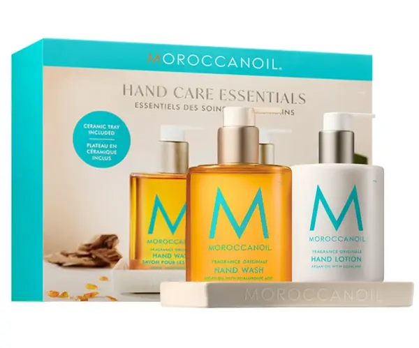 Dárková sada pro péči o ruce Moroccanoil Hand Care Essentials + podtácek Moroccanoil zdarma + dárek zdarma