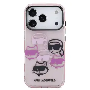 Zadní kryt Karl Lagerfeld IML Multi K&CH Heads pro Apple iPhone 17 Pro, růžová