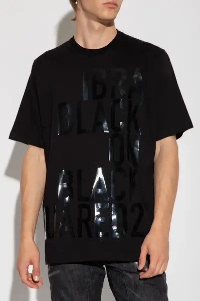 Černé triko Dsquared s potiskem