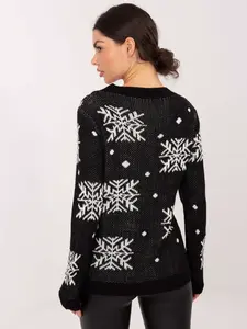 Černý vánoční svetr s motivem soba