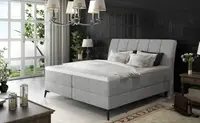 Manželská postel boxspring 140x200 s úložným prostorem aderito - šedá