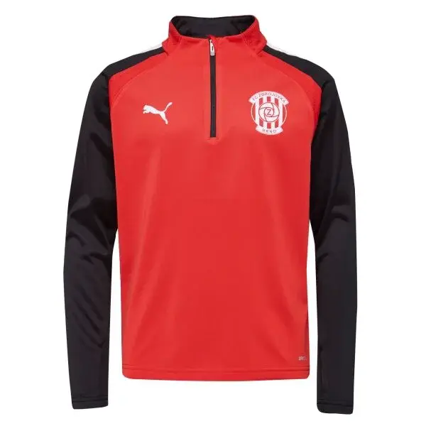 Puma TEAMLIGA 1/4 ZIP TOP JR Detská futbalová mikina, červená, veľkosť