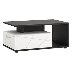 Konferenčný stolík Venezia VENT01 1S biela alpská/dub vicenza čierna /mdf biela L