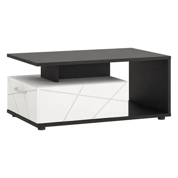 Konferenčný stolík Venezia VENT01 1S biela alpská/dub vicenza čierna /mdf biela L